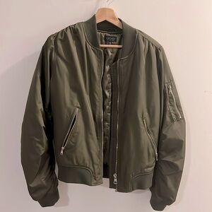 Topshop Green Bomber Jacket Sz 8